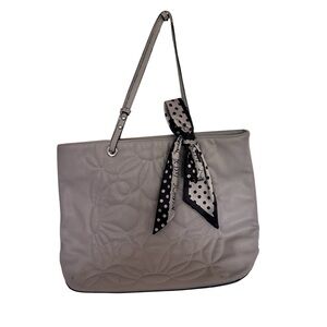 Betsy Johnson Gray Tote with Polka Dot Scarf